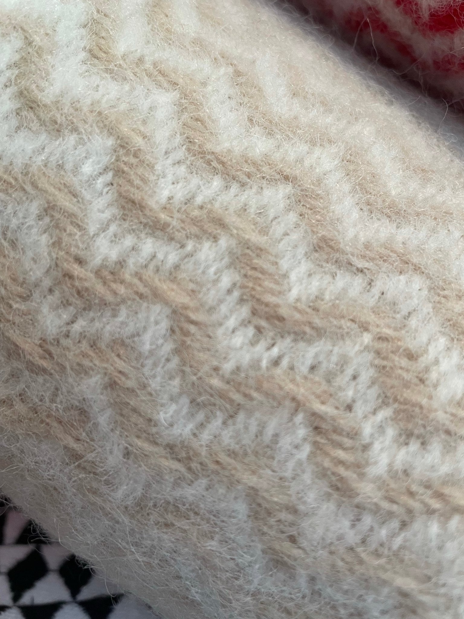 Tango Red or beige wool throw / blanket - Natalia Willmott