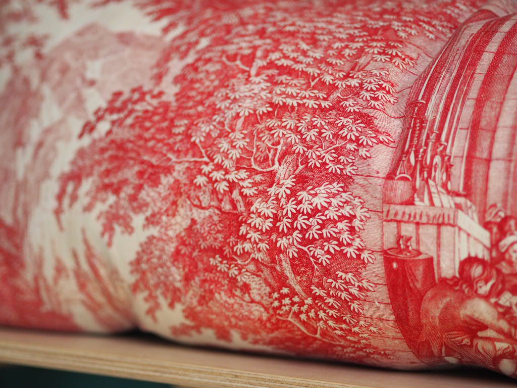 Toile de Nantes Noces du village- wedding cushion - Natalia Willmott