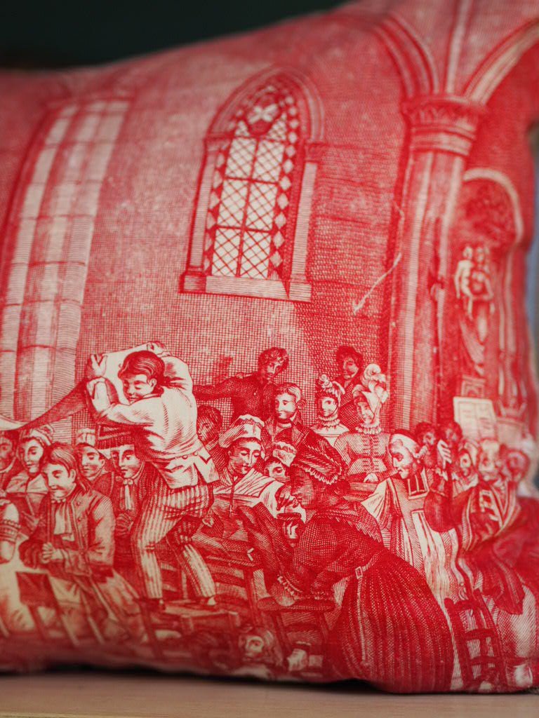 Toile de Nantes Noces du village- wedding cushion - Natalia Willmott