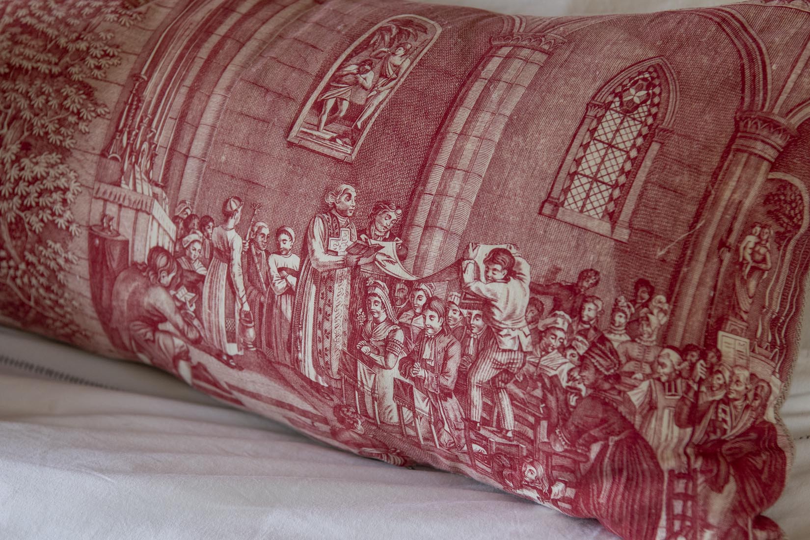 Toile de Nantes Noces du village- wedding cushion - Natalia Willmott