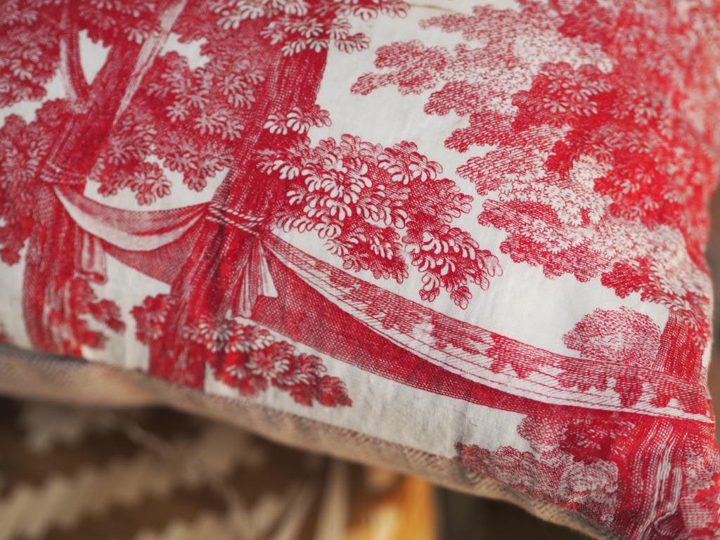 Toile de Nantes Noces du village- wedding cushion - Natalia Willmott