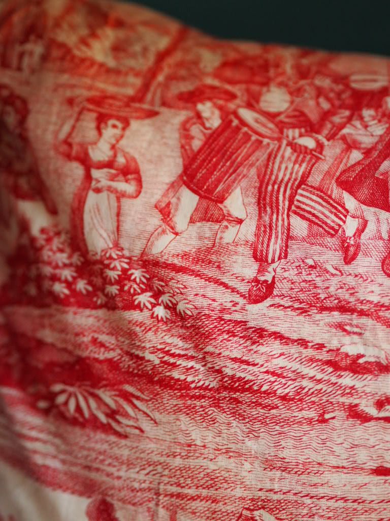 Toile de Nantes Noces du village- wedding cushion - Natalia Willmott