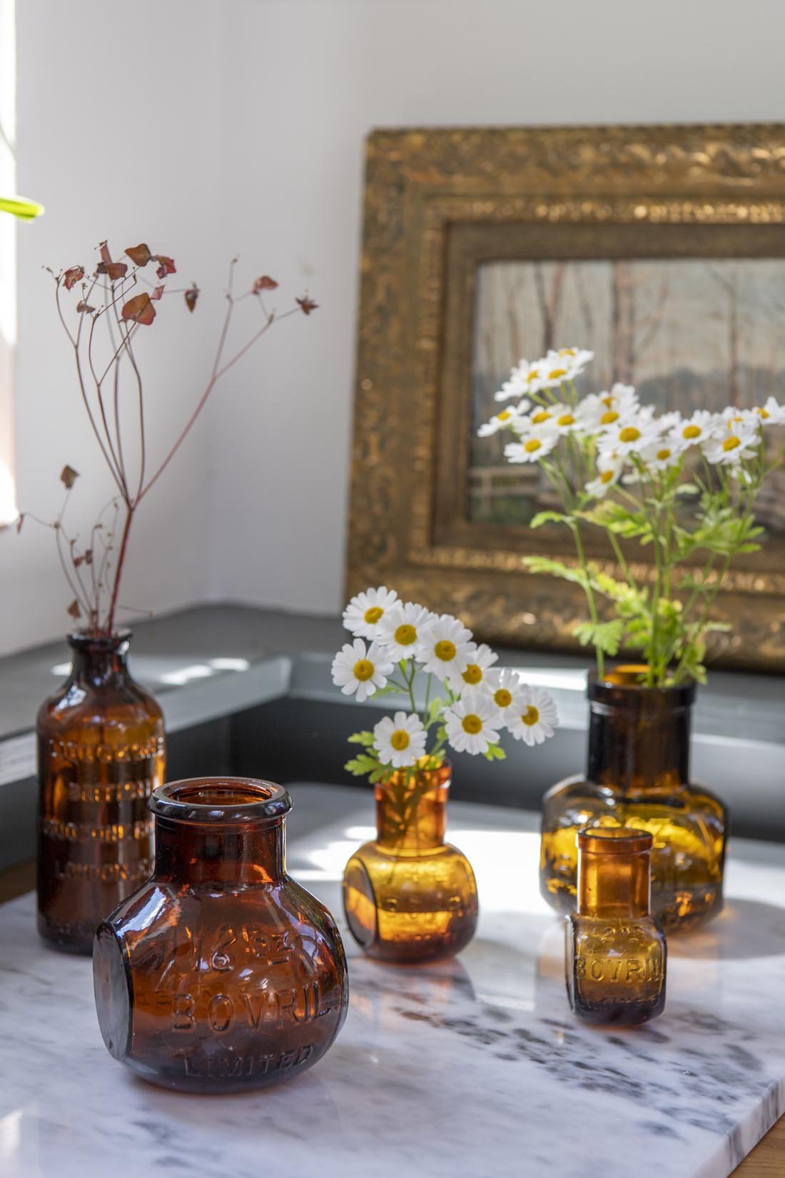 Vintage Bovril Amber Bottles - Natalia Willmott