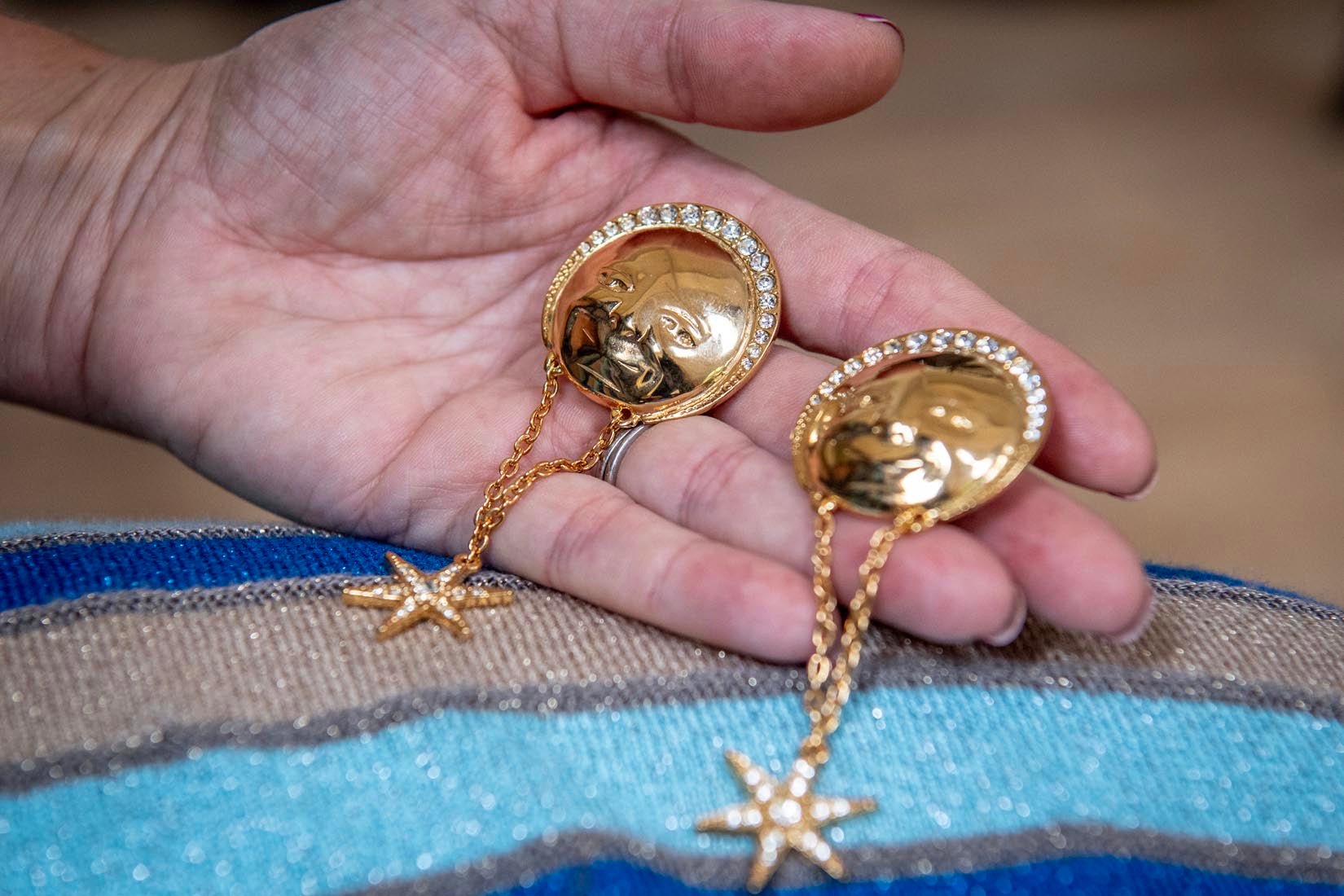 Vintage Butler and Wilson smiling moon and star clip on earrings - Natalia Willmott