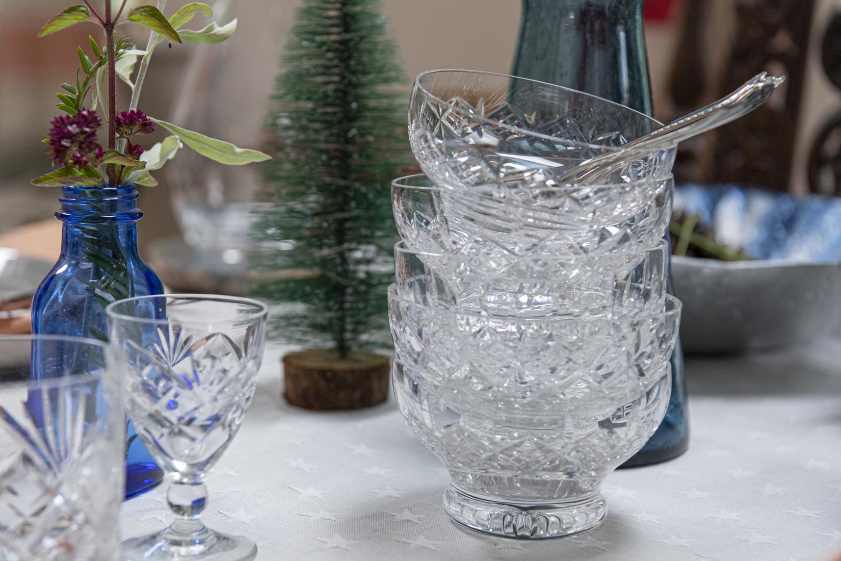 vintage cut crystal footed bowls - Natalia Willmott