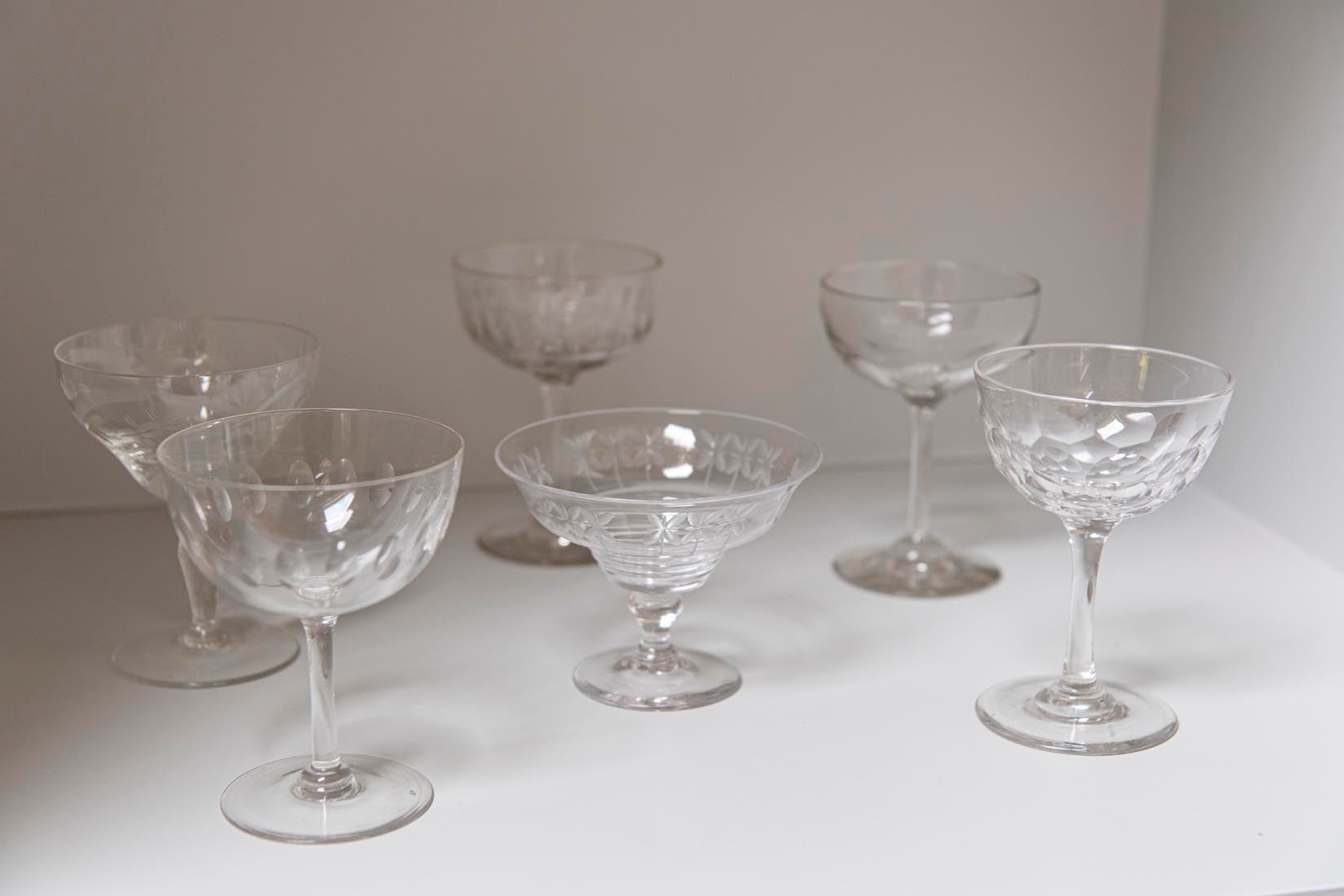 Vintage cut glass champagne saucer - Natalia Willmott