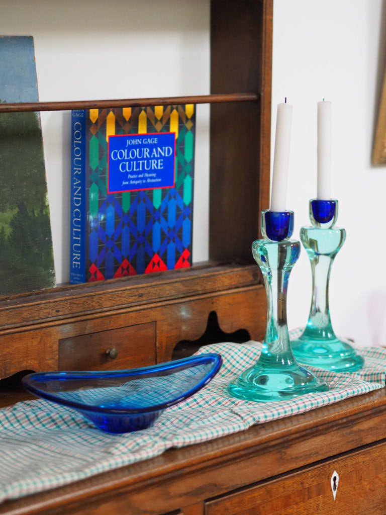 Vintage heavy glass candleholders - Natalia Willmott