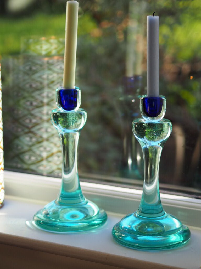 Vintage heavy glass candleholders - Natalia Willmott