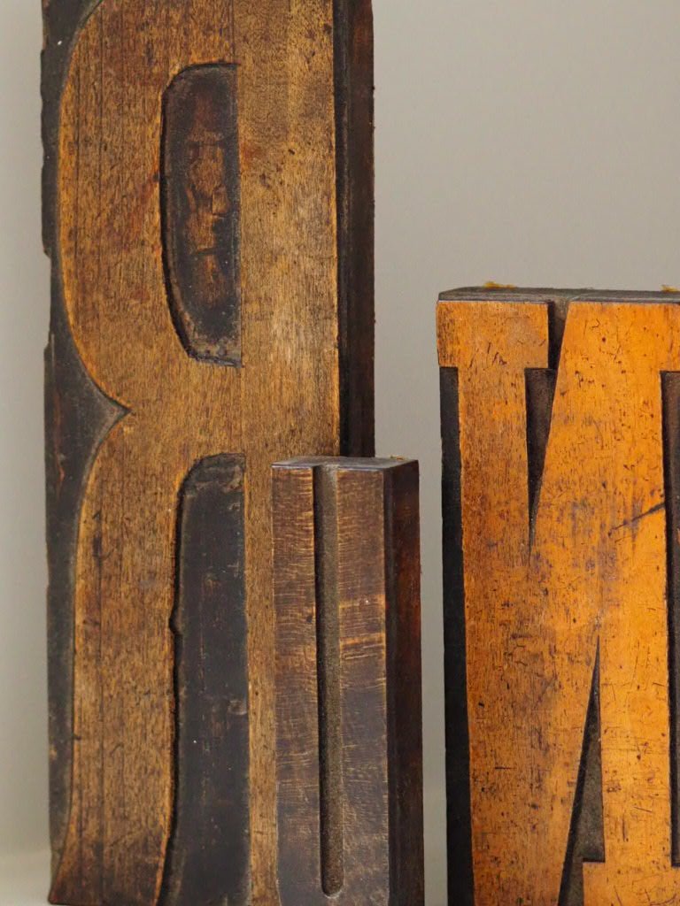 vintage printers block wooden printing letter - Natalia Willmott