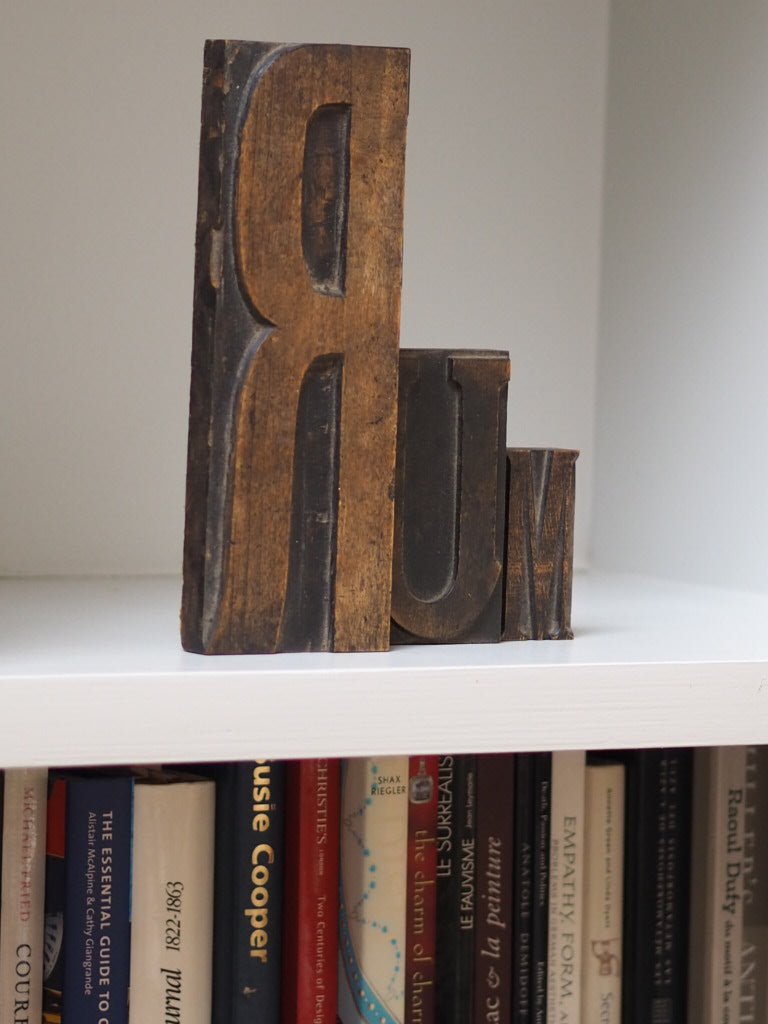 vintage printers block wooden printing letter - Natalia Willmott
