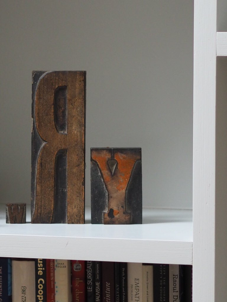 vintage printers block wooden printing letter - Natalia Willmott