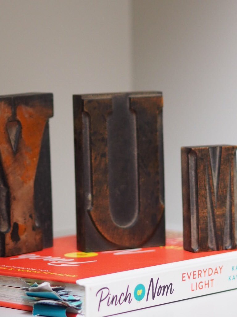 vintage printers block wooden printing letter - Natalia Willmott