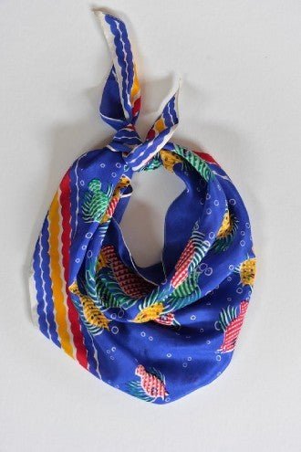 Vintage triangle 'fish' silk scarf - Natalia Willmott