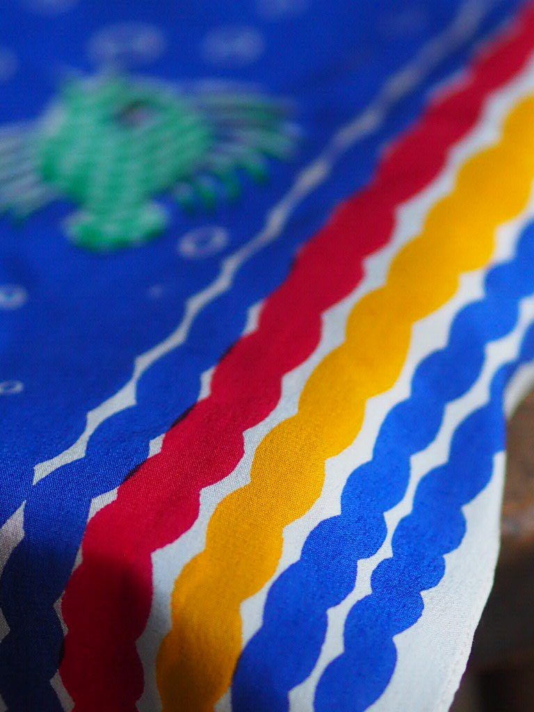 Vintage triangle 'fish' silk scarf - Natalia Willmott