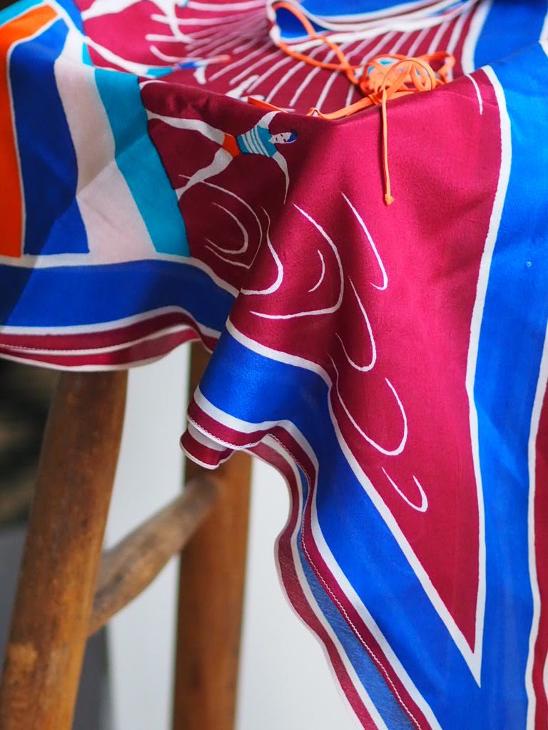 Vintage triangle 'Swimmers' silk scarf - Natalia Willmott