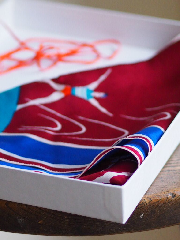 Vintage triangle 'Swimmers' silk scarf - Natalia Willmott