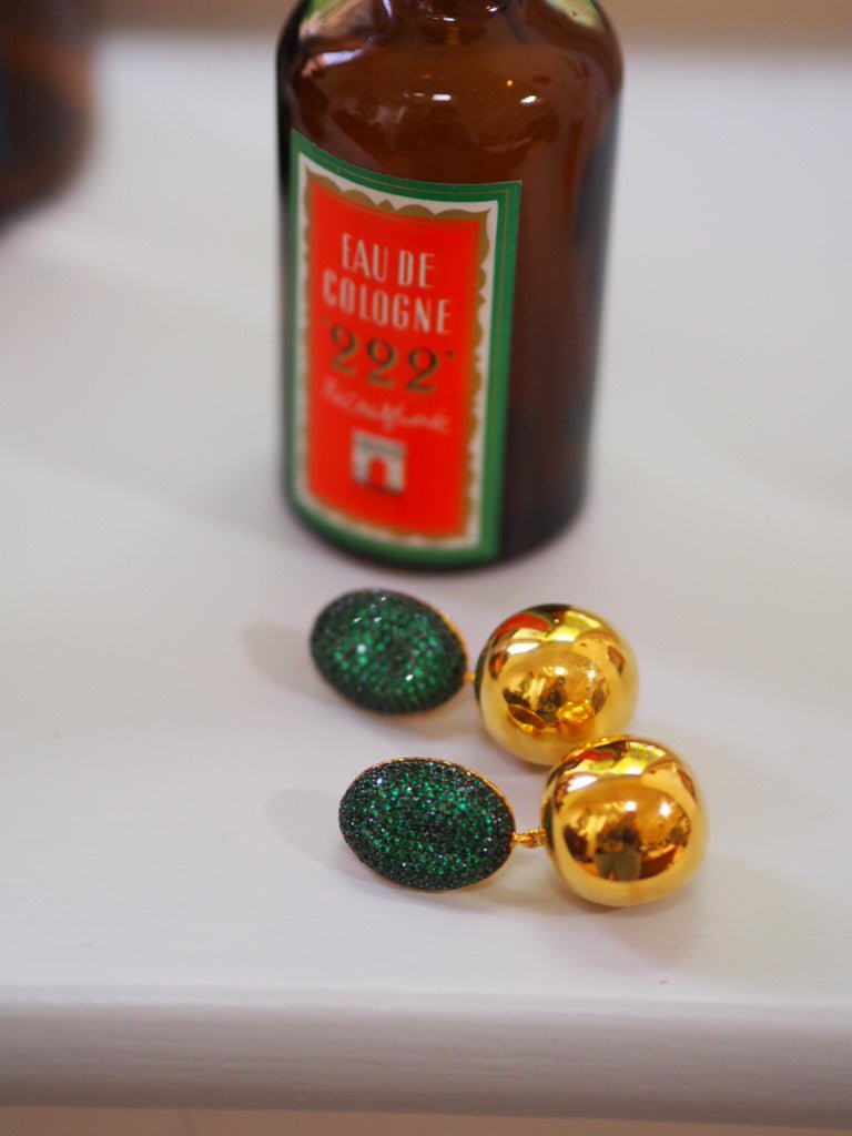 zircon and gold ball clip on earrings - Natalia Willmott