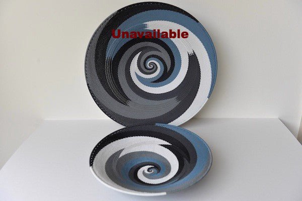 Zulu basket plate - blue (medium only) - Natalia Willmott