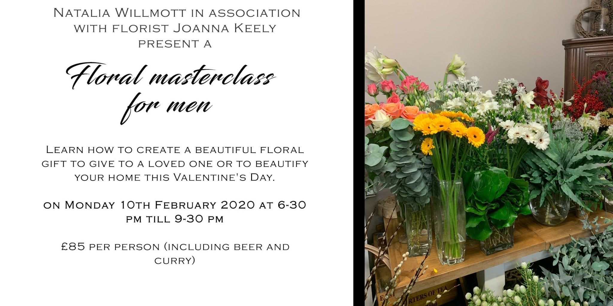 Floral masterclass for men - Natalia Willmott