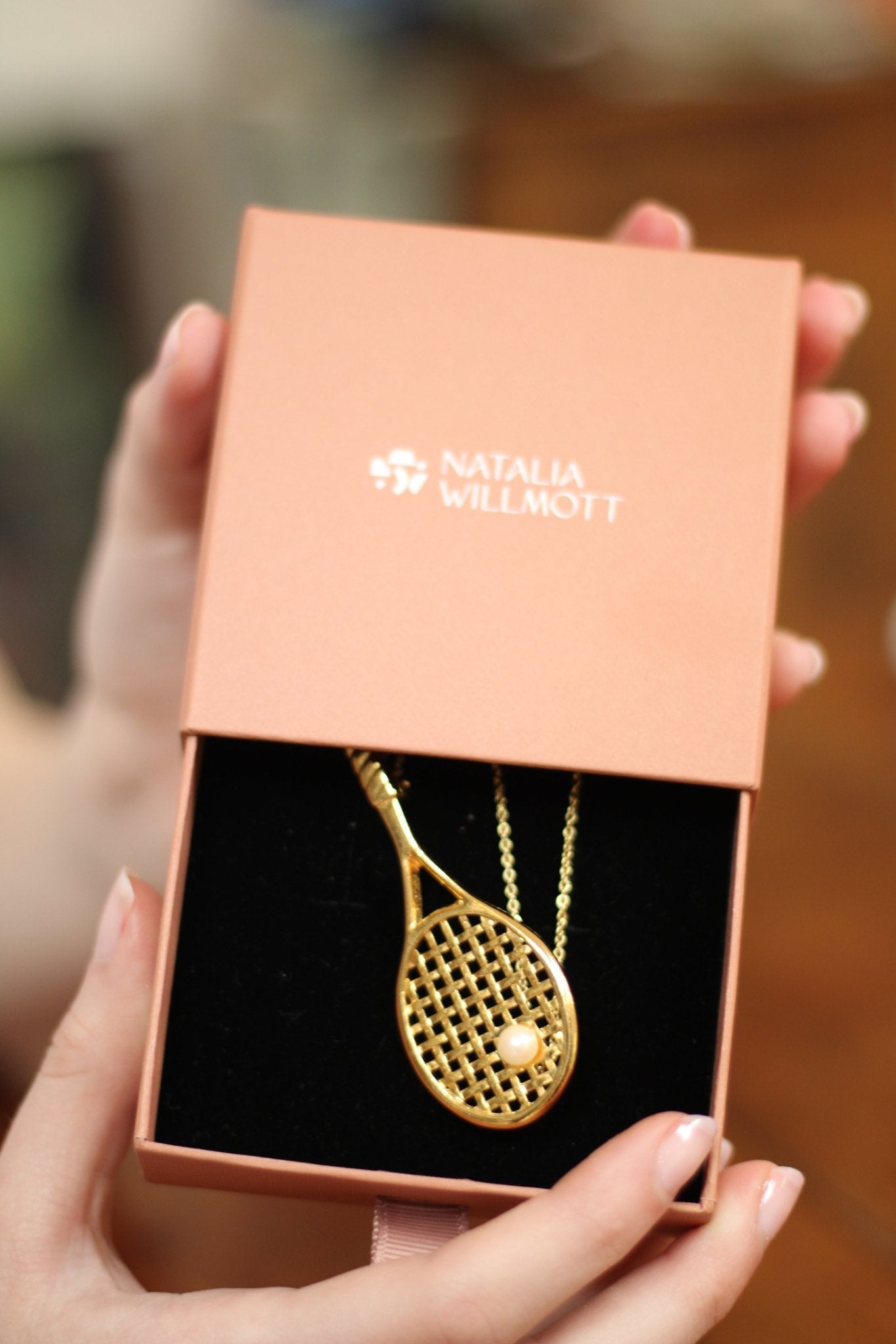18K gold plated Vintage tennis racket necklace - Natalia Willmott