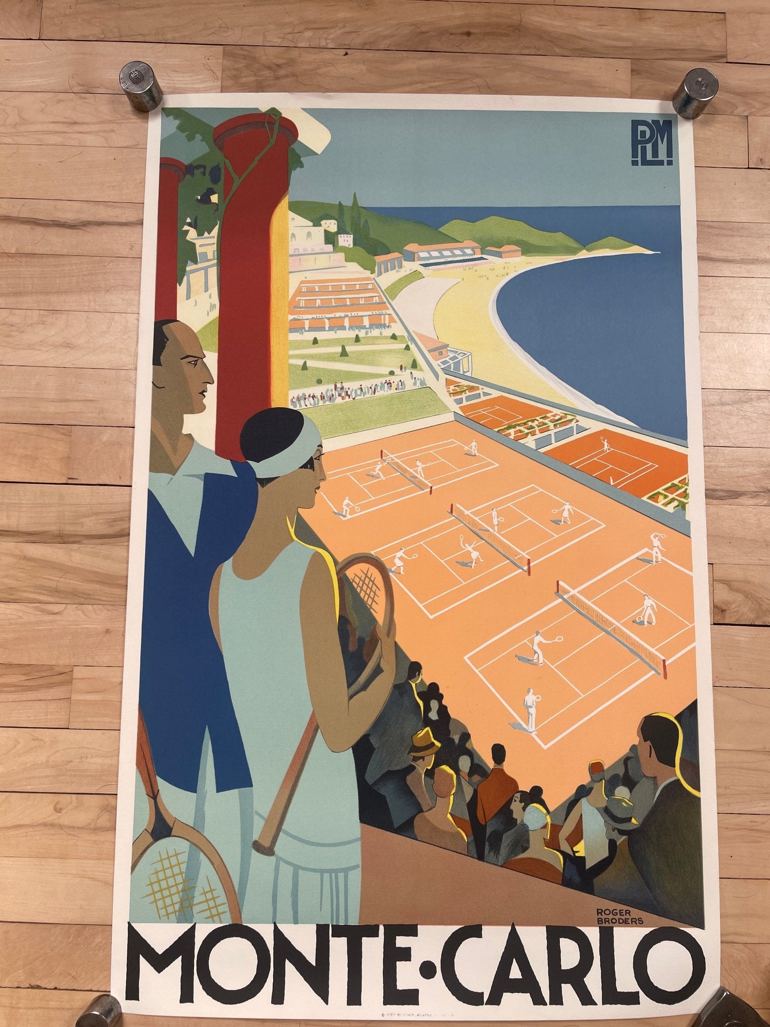 1989 Roger Broders original poster Monte-Carlo Tennis - Natalia Willmott
