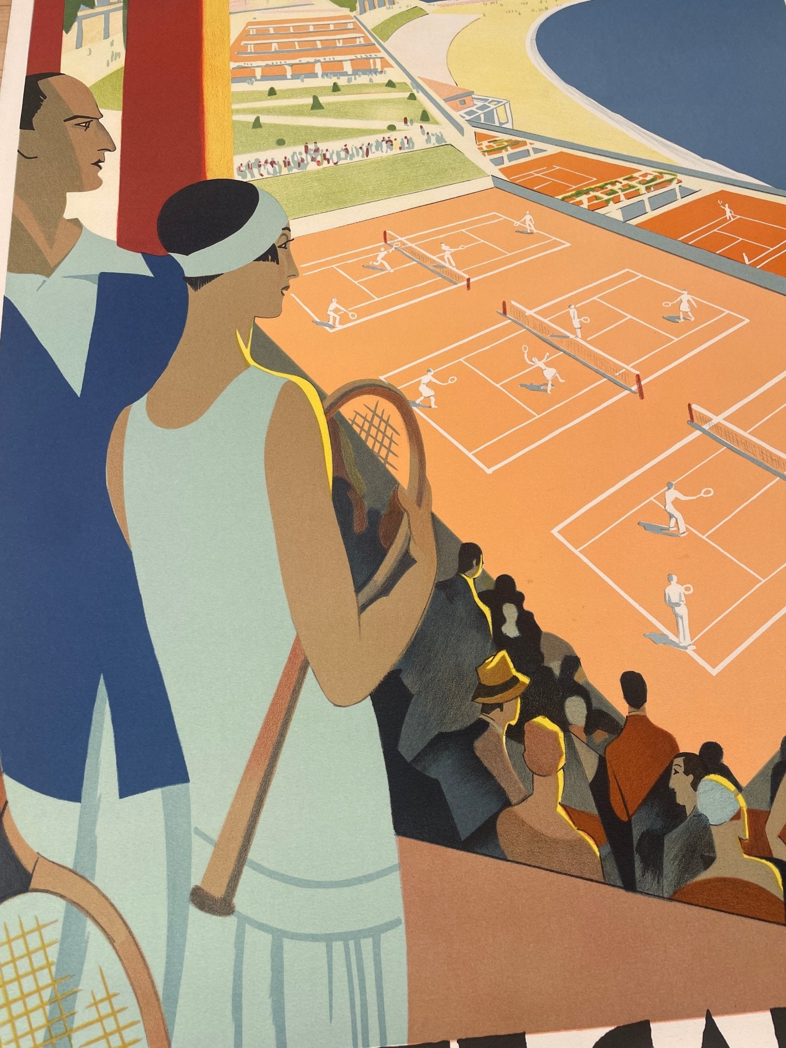 1989 Roger Broders original poster Monte-Carlo Tennis - Natalia Willmott