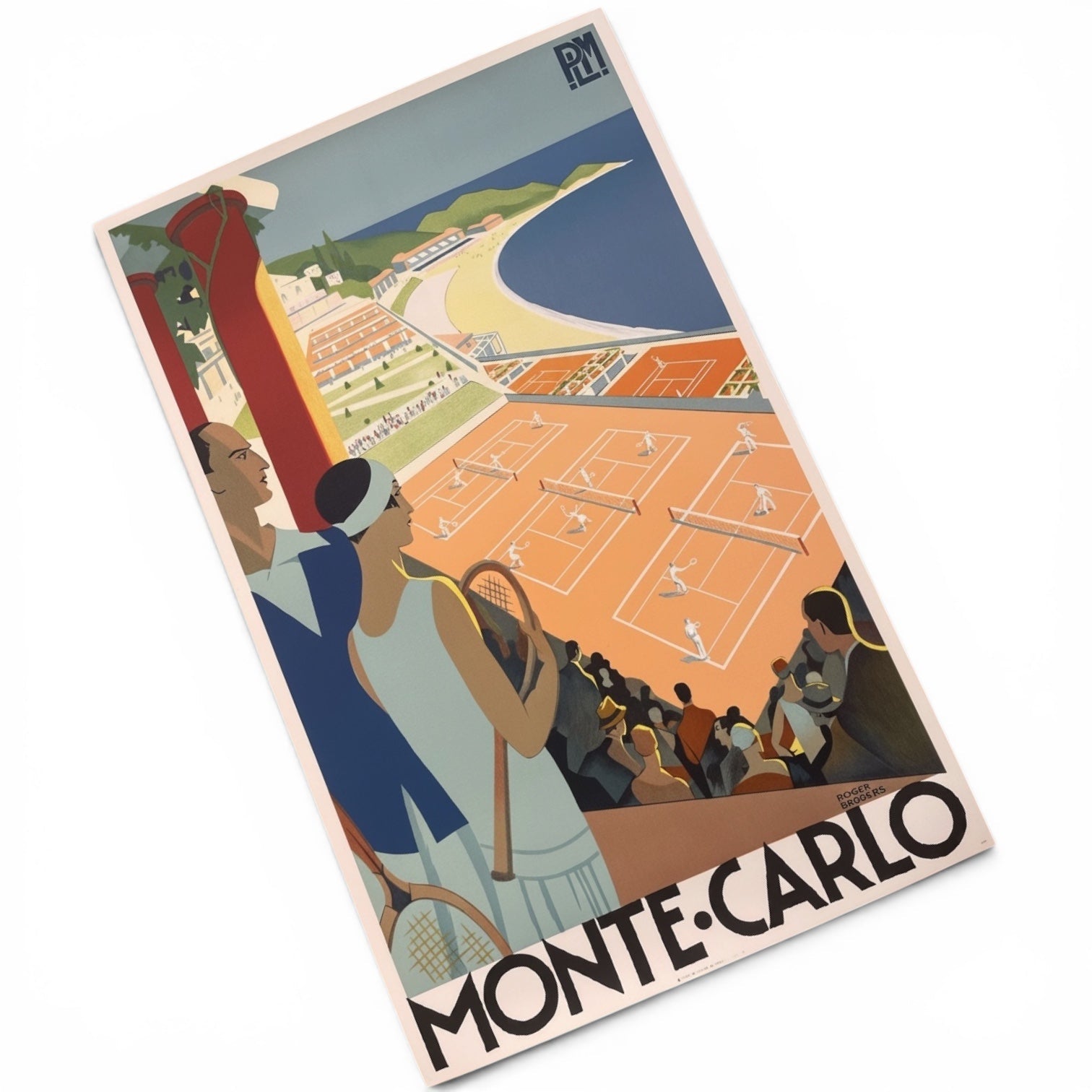 1989 Roger Broders original poster Monte-Carlo Tennis - Natalia Willmott