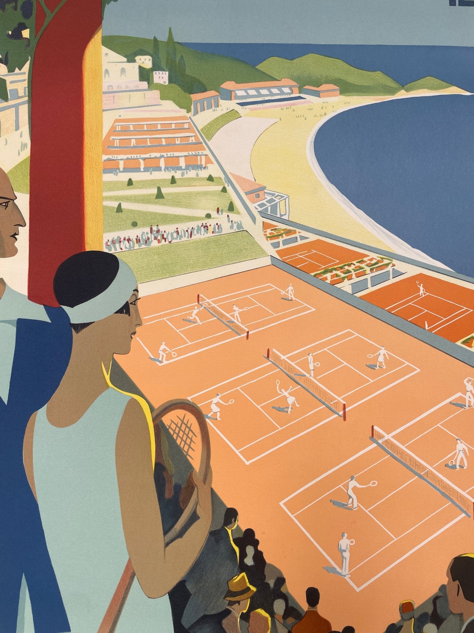 1989 Roger Broders original poster Monte-Carlo Tennis - Natalia Willmott