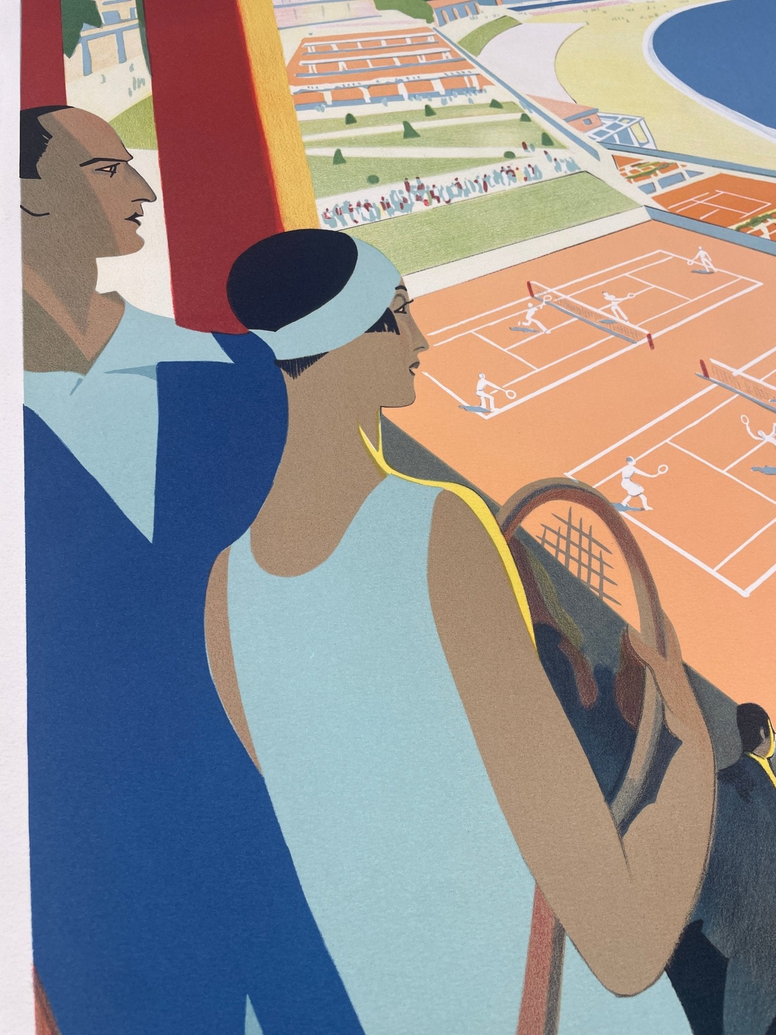 1989 Roger Broders original poster Monte-Carlo Tennis - Natalia Willmott
