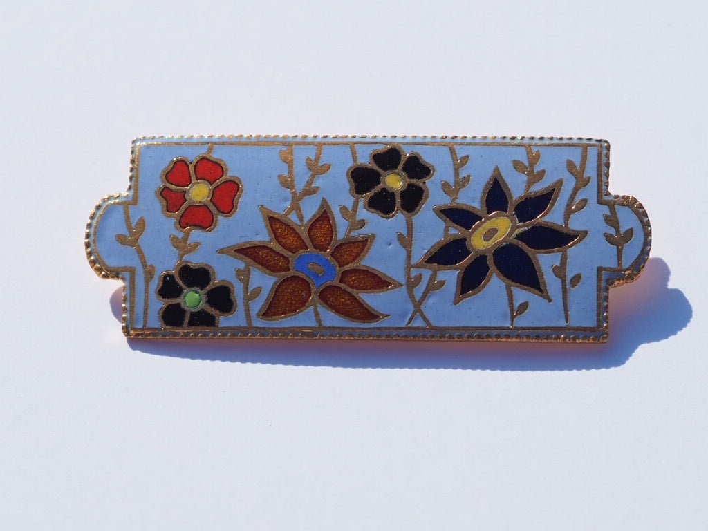 30’s enamel floral brooch pin - Natalia Willmott