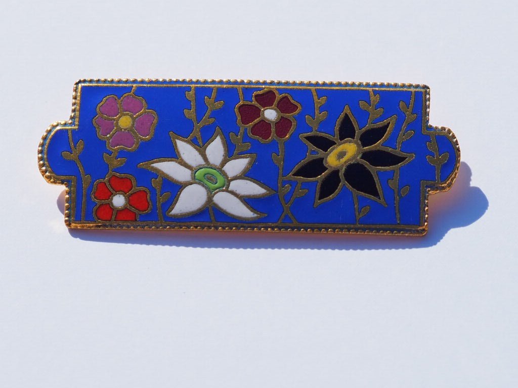 30’s enamel floral brooch pin - Natalia Willmott