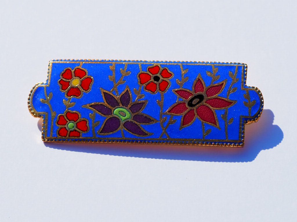 30’s enamel floral brooch pin - Natalia Willmott