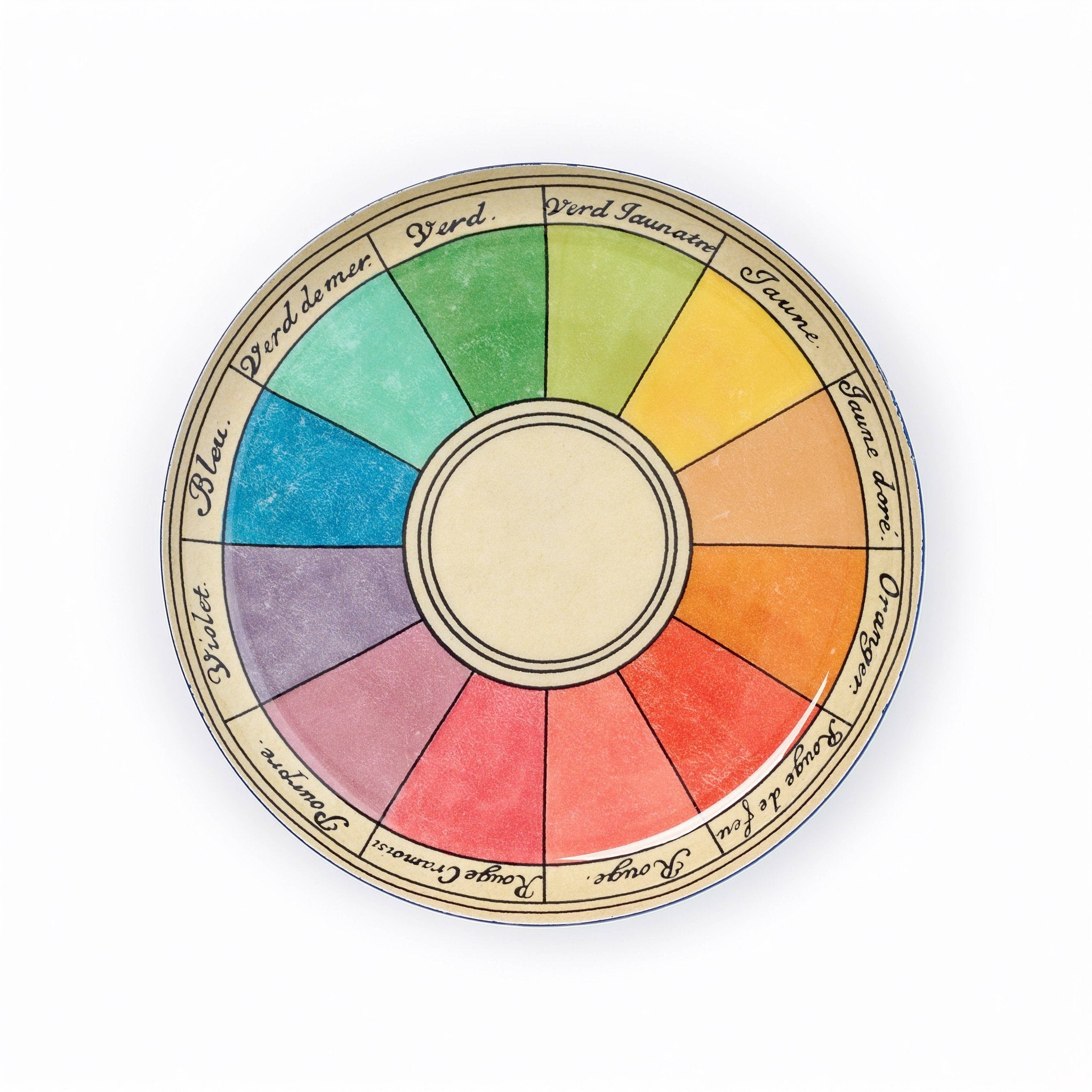8" Medium Round Enamel Tray - Cercle Chromatique - Natalia Willmott
