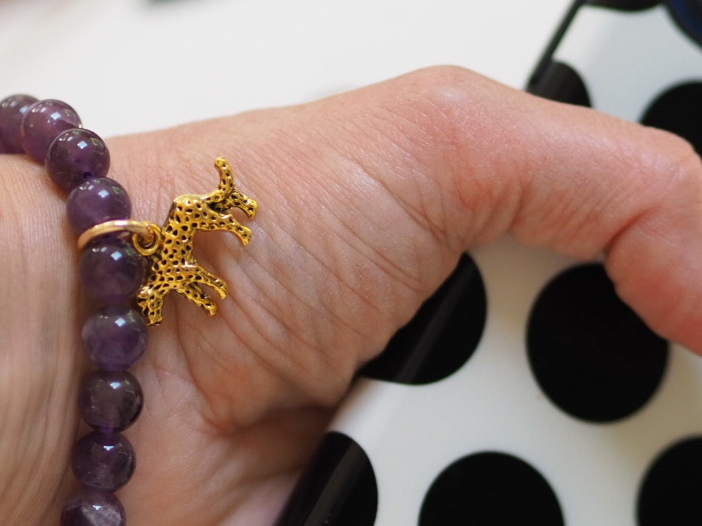 Semi precious elasticated leopard bracelet - Natalia Willmott
