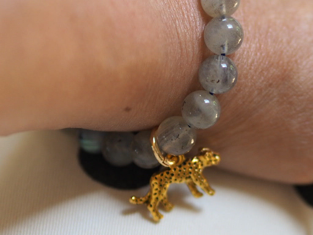 Semi precious elasticated leopard bracelet - Natalia Willmott