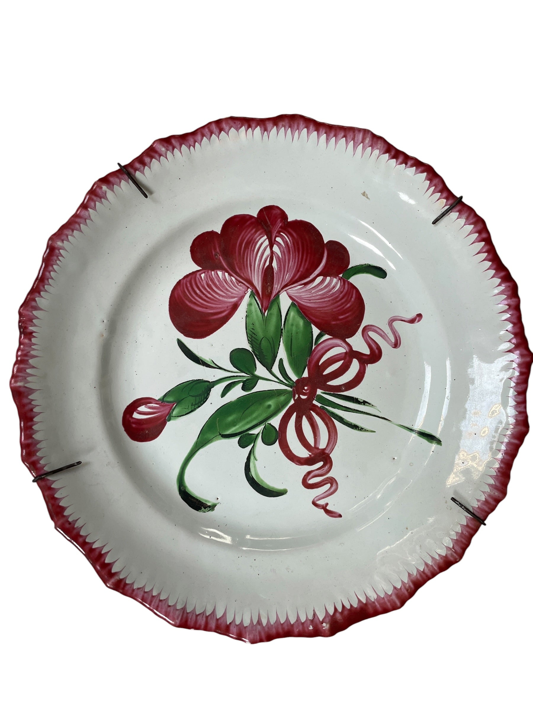 Elegant Faience Les Islettes plate with flowers or coq - Natalia Willmott