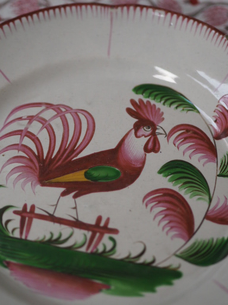 Elegant Faience Les Islettes plate with flowers or coq - Natalia Willmott