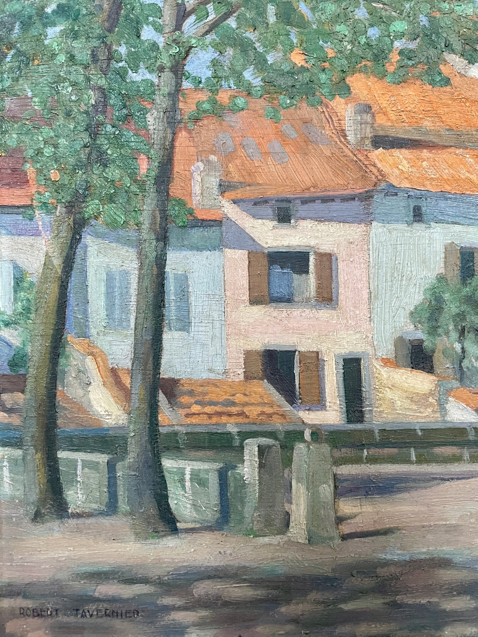 A day in Rambervillers vintage oil painting - Natalia Willmott