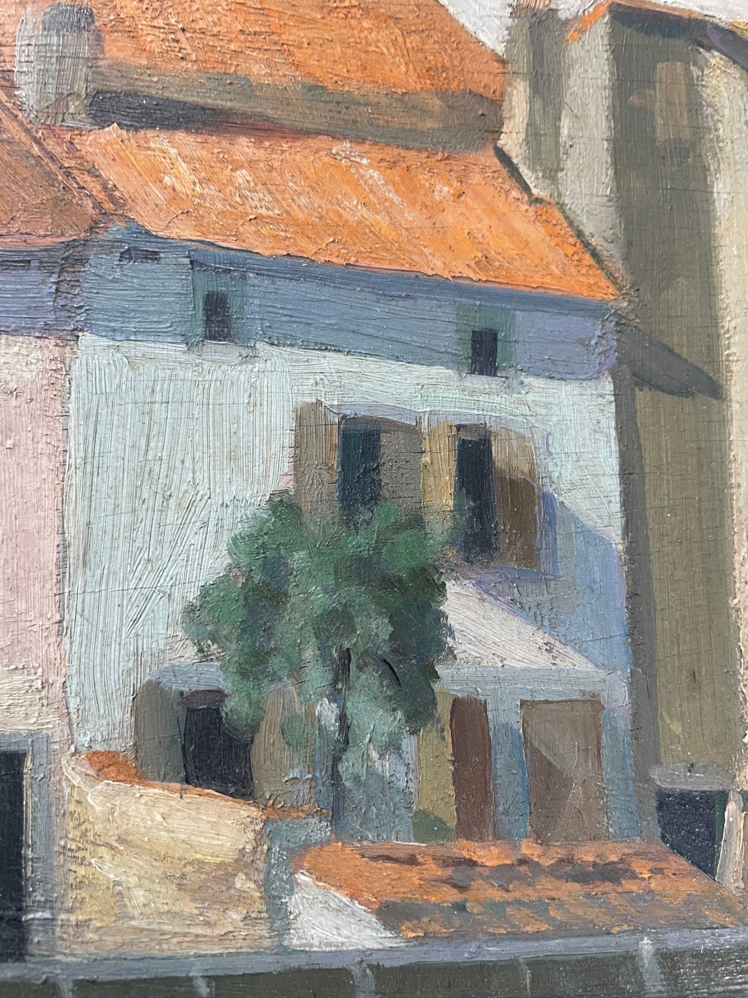 A day in Rambervillers vintage oil painting - Natalia Willmott