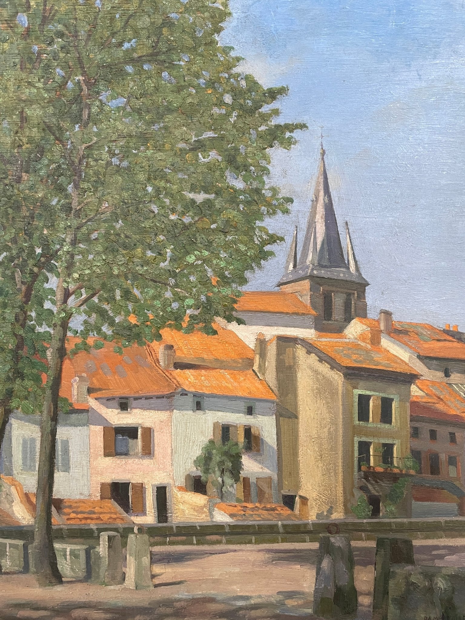 A day in Rambervillers vintage oil painting - Natalia Willmott