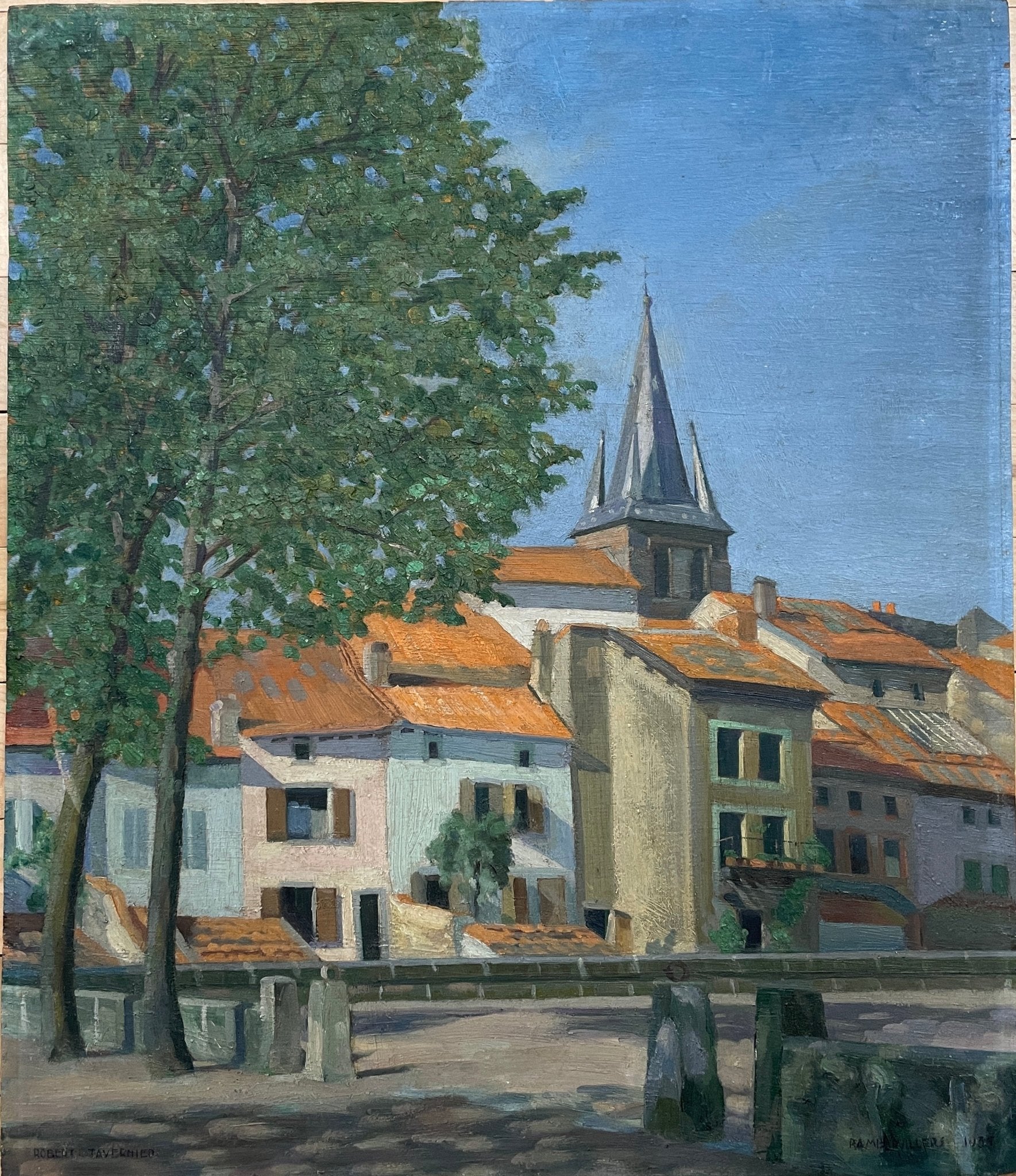 A day in Rambervillers vintage oil painting - Natalia Willmott