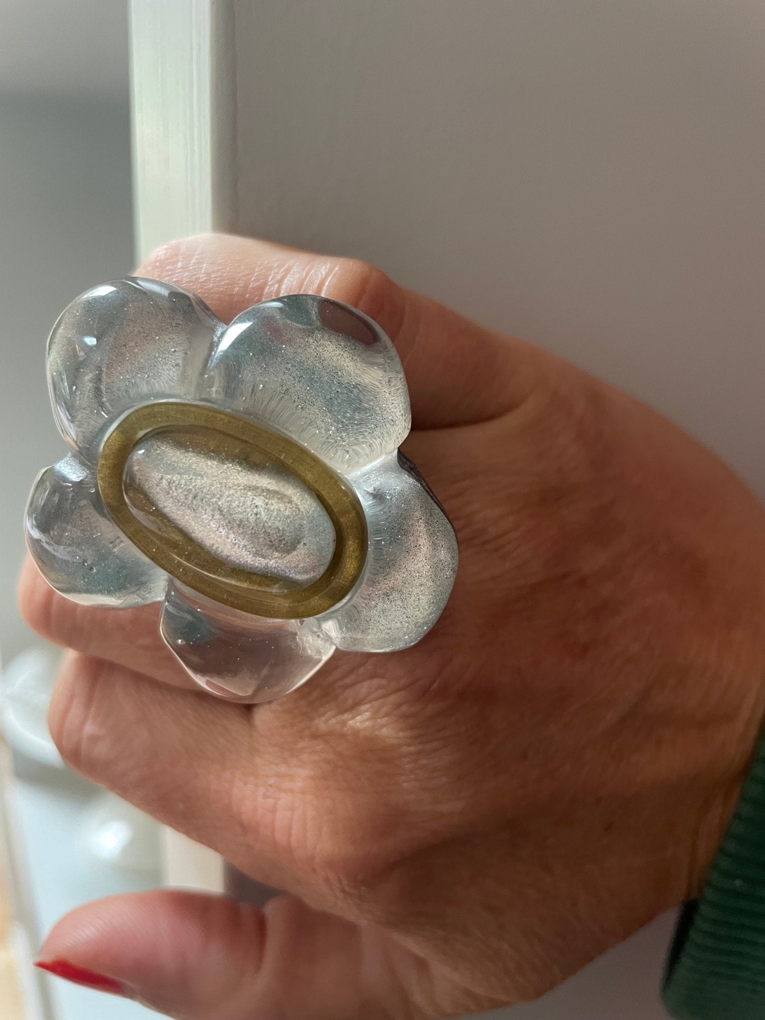 Adjustable flower ring “Sia " silver - Natalia Willmott