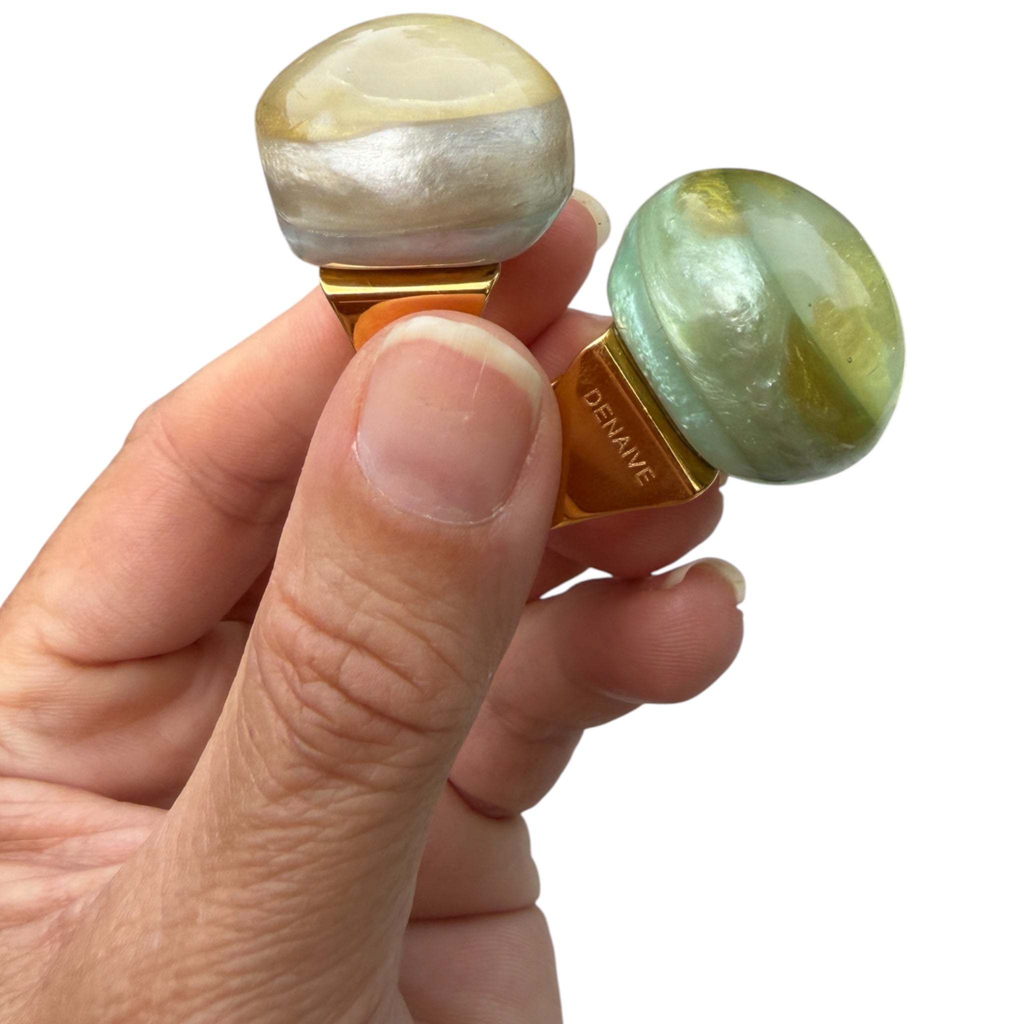 Adjustable ring “Ellaine" in multi dune or mint green - Natalia Willmott