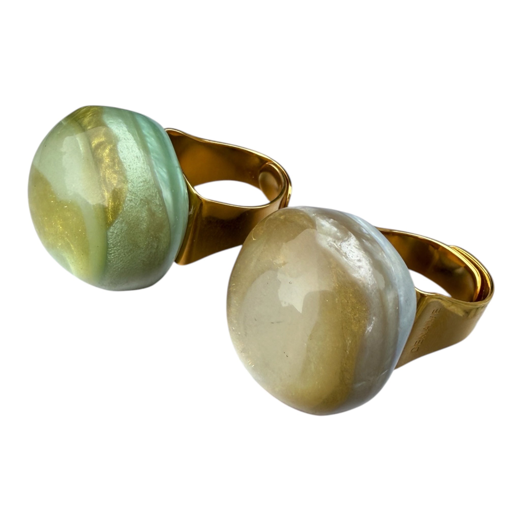 Adjustable ring “Ellaine" in multi dune or mint green - Natalia Willmott
