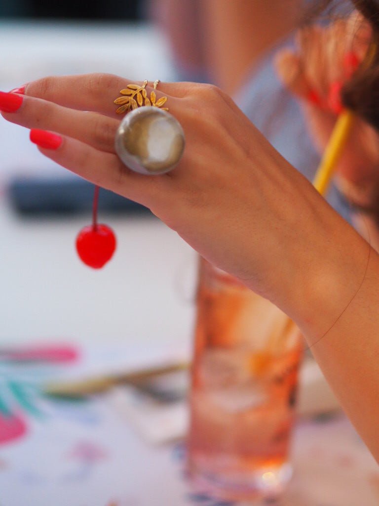 Adjustable ring “Ellaine" in multi dune or mint green - Natalia Willmott