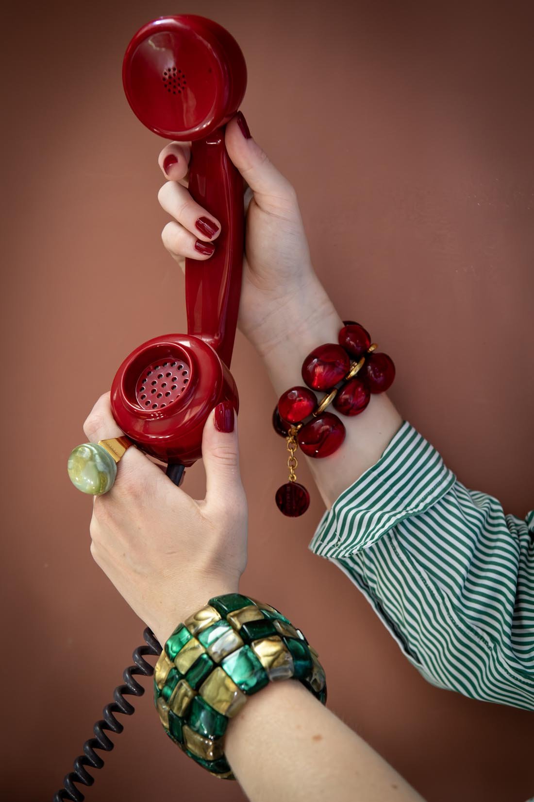 Adjustable ring “Ellaine" in multi dune or mint green - Natalia Willmott