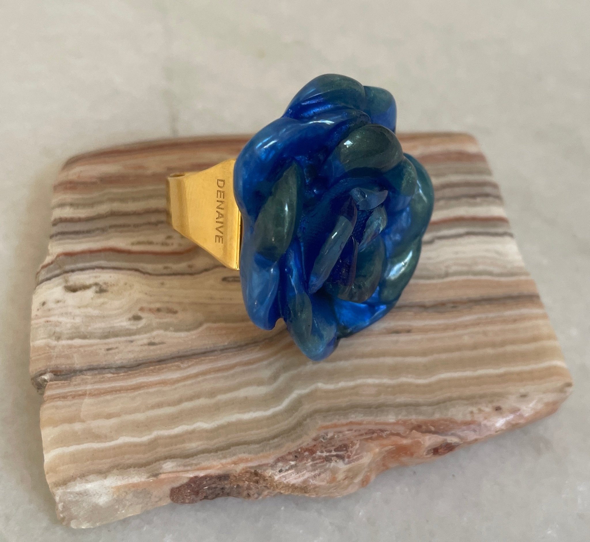 Adjustable ring “Leonora " thunder by Dominique Denaive - Natalia Willmott