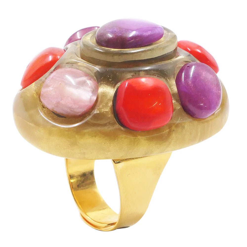 Adjustable ring “Magda" multirose by Dominique Denaive - Natalia Willmott