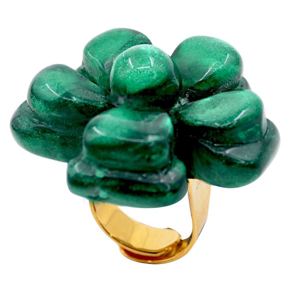 Adjustable ring “Magnolia" peacock - Natalia Willmott