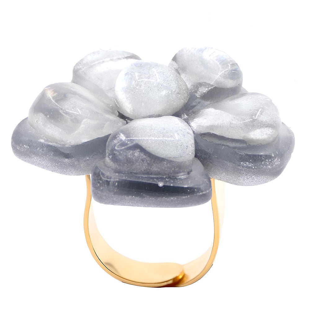 Adjustable ring “Magnolia" silver - Natalia Willmott